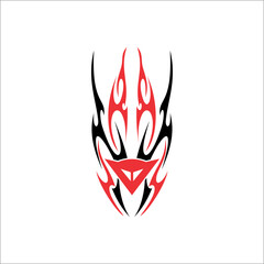 red and black tribal vector that can be used as graphic design