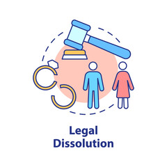 Legal dissolution concept icon. Socio-economic and cultural separation abstract idea thin line illustration. Isolated outline drawing