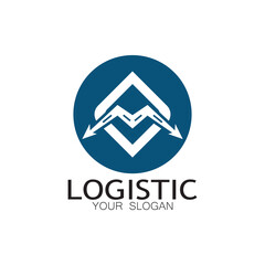 logistics logo icon illustration vector design  distribution symbol  delivery of goods  economy  finance
