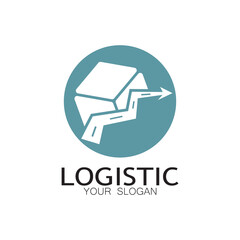 logistics logo icon illustration vector design  distribution symbol  delivery of goods  economy  finance