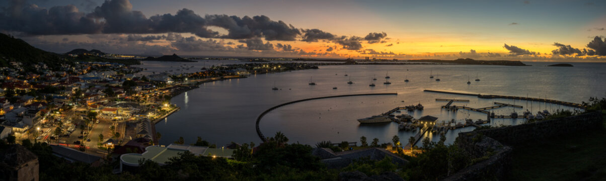 Sunset from Fort Louis on the French/Dutch Caribbean island of St Martin