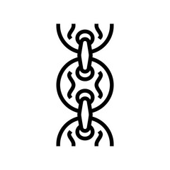 puffed mariner chain line icon vector. puffed mariner chain sign. isolated contour symbol black illustration