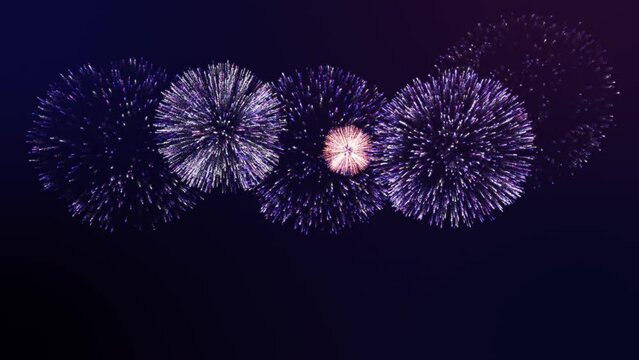 Seamless loop fireworks celebration background.