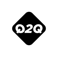 Q2Q vector icon. Q2Q brand company monogram.