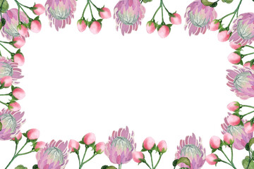 pink flowers frame