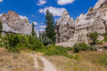 Hiking path in the Love Valley in Cappadocia, Turkey