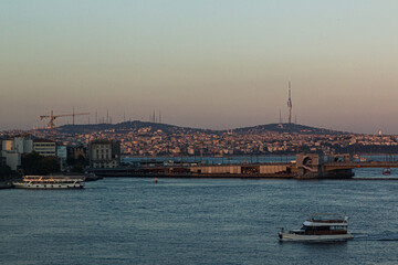 Fototapeta na wymiar View of Galata Bridge in Istanbul, Turkey