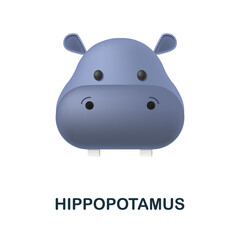 Hippopotamus icon. 3d illustration from animal head collection. Creative Hippopotamus 3d icon for web design, templates, infographics and more