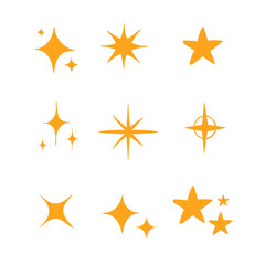 collection of simple stars and sparkles for decoration
