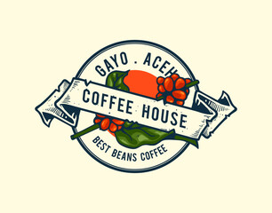 retro coffee logo design