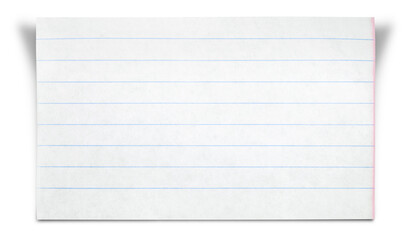 Paper in row Index Card