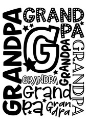 Grandpa sign print svg image  Isolated on transparent background Various fonts