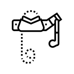 chain vice line icon vector. chain vice sign. isolated contour symbol black illustration