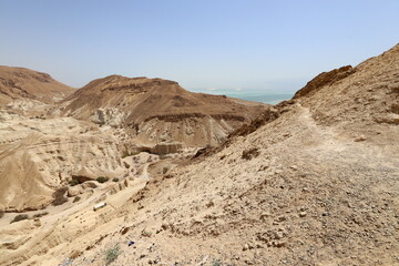 Nature and landscapes of the Dead-salty sea.