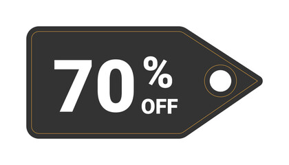 Tag with seventy percent discount.
