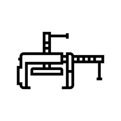 cabinetry clamp line icon vector. cabinetry clamp sign. isolated contour symbol black illustration