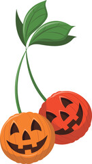 Halloween pumpkin on a transparent background, vector illustration