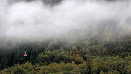 Fototapeta premium Foggy view of Juneau