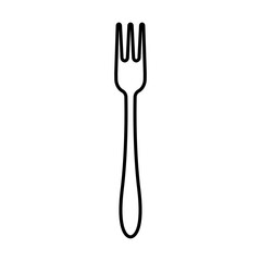 Fork line icon. Traditional cutlery of kitchen fork. Vector Illustration 