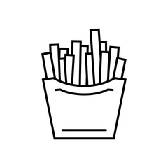 French fries line icon. Pack of traditional french fried potatoes. Vector Illustration 