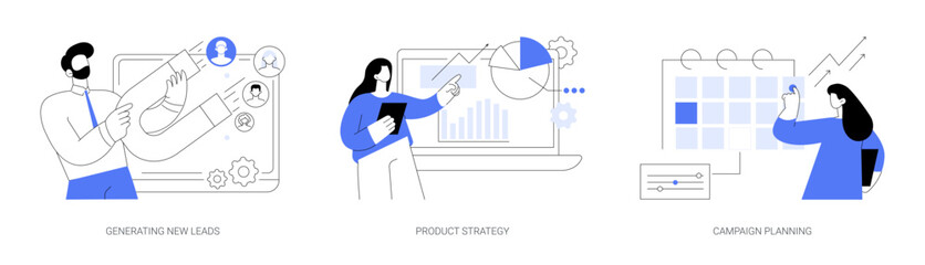 Sales strategy abstract concept vector illustrations.