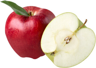 Red ripe apples isolated on white