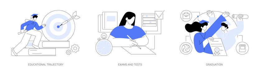 Getting an academic degree abstract concept vector illustrations. © Visual Generation