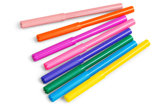 Colorful markers isolated on white