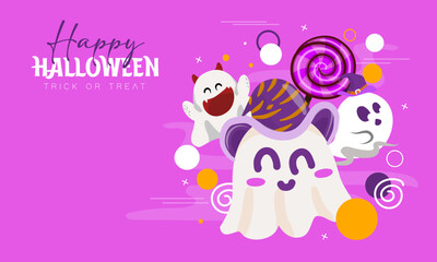 Obraz na płótnie Canvas Happy Halloween banner. trick or treat, 31 october. Vector illustration.