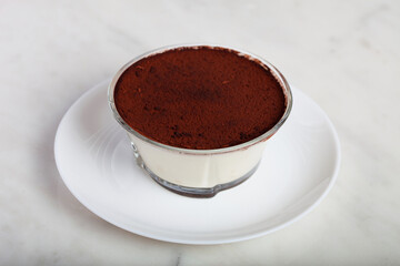 Tiramisu Pudding in a Glass Bowl