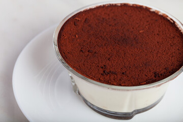 Tiramisu Pudding in a Glass Bowl