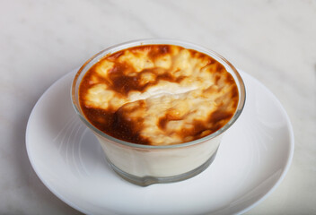 Rice Pudding (Milk Pudding) in a Glass Bowl
