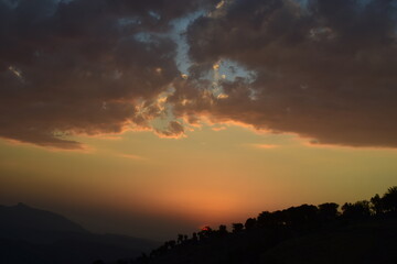 sunset in the mountains
