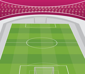 Fototapeta premium Green football stadium illustration
