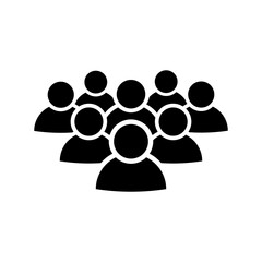 Crowd of people icon in flat style. Social icon. User group network. Corporate team group Community member icon. People, men symbol Business team work sign Vector illustration for design, Web, UI, app
