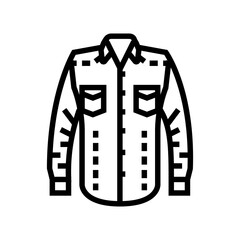 shirt denim line icon vector. shirt denim sign. isolated contour symbol black illustration