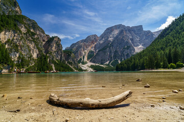 Italy 2022 Lago Di Braies Alpy Dolomity - obrazy, fototapety, plakaty