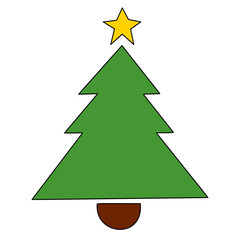 Vector Christmas tree, pines for greeting cards, invitations, banners, web. Winter holiday. Icons collection.