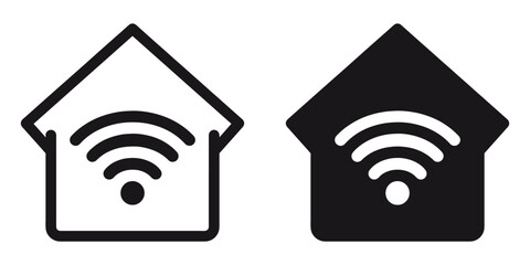 ofvs190 OutlineFilledVectorSign ofvs - smart home vector icon . technology . wifi wireless . internet of things . isolated transparent . black outline and filled version . AI 10 / EPS 10 . g11529