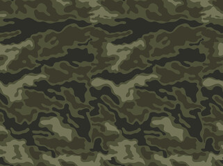 Fototapeta premium Forest texture camouflage, vector illustration, seamless background, hunting print