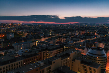 Naklejka na ściany i meble sunset over the city Vienna 