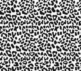 
Seamless pattern leopard vector print black and white texture animal background