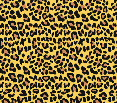 
yellow vector pattern leopard seamless animal background, fashion print for clothes, paper, fabric