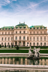 Fototapeta premium belvedere palace in Vienna at sunset 