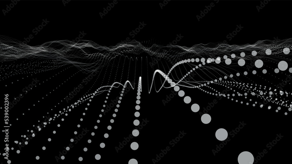 Poster abstract futuristic background. big data visualization. network connection. data transfer. 3d render