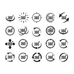 Simple Set of 360 Degree View Related Vector Icons for Your Design