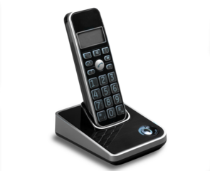 Cordless modern Phone and base station isolated on white