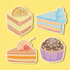 Food sweets bakery and  cupcake icons set vector illustration