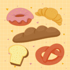 Food sweets bakery and  cupcake icons set vector illustration