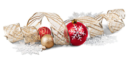 Fototapeta na wymiar Beautiful Christmas balls on white background